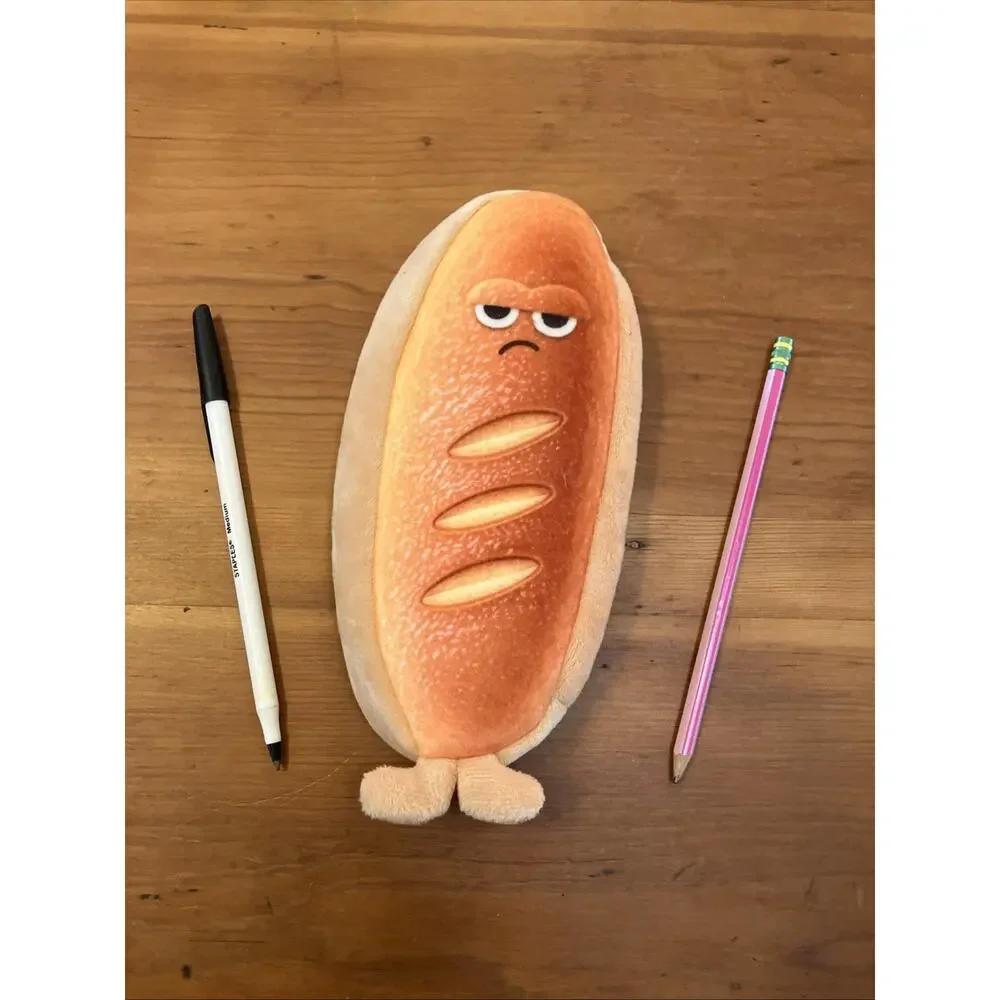 Bread Funny Hot Dog Bun Soft Pencil Case Zip X-Dolls Kawaii Style 9.5
